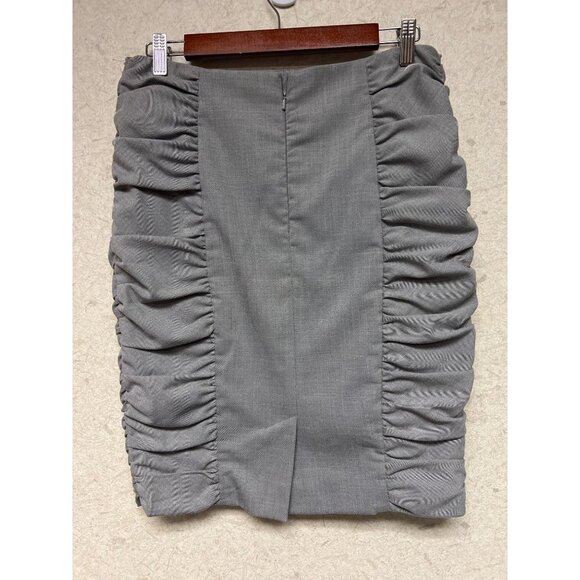 Anthropologie Cartonnier Tencel Blend Ruched Grey Pencil Skirt Women's Size 6 - Picture 2 of 9